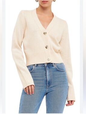 Endless Rose Heart Button Cardigan